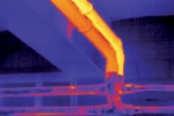 Imagen realizada en conducciones de vapor con las cmaras de termografa.
