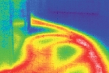 Imagen realizada en un canal de desage con las cmaras de termografa.