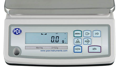 Pantalla de la balanza compacta serie PCE-BDM (aqu� m�x. 6 kg)