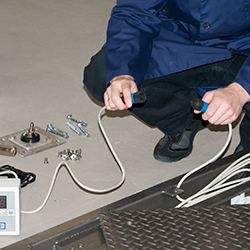 Conector de la balanza de suelo para un montaje cmodo sin necesidad de recalibracin 