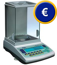 Balanza de farmacia verificable con calibración interna y externa.