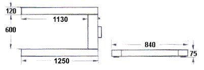 Dimensiones de la balanza para palés PCE-TP 15000U