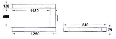 Dimensiones de la bscula para tonel PCE-TP 15000U