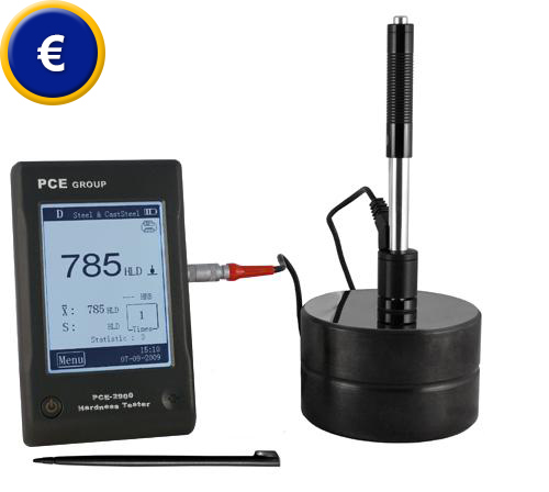 Durómetro PCE-2900 moderno, dinámico con pantalla táctil y carcasa de plástico ABS