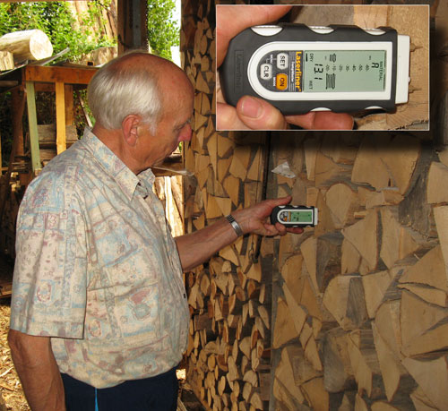 Con el medidor de humedad puede medir tanto en pino como en haya u otros materiales (de construccin).