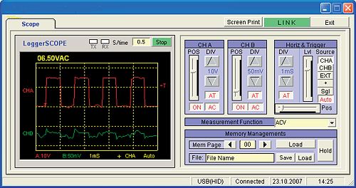 Software analizador de espectro PCE-OC 1
