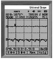 Diferentes imagenes del display del analizador de espectro PCE-OC 1