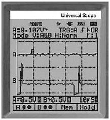 Diferentes imagenes del display del analizador de espectro PCE-OC 1
