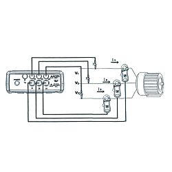Conexiones para las pinzas amperimtricas en el analizador de potencia PCE-830.