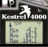 Vista frontal del display del anem�metro AVM-40.