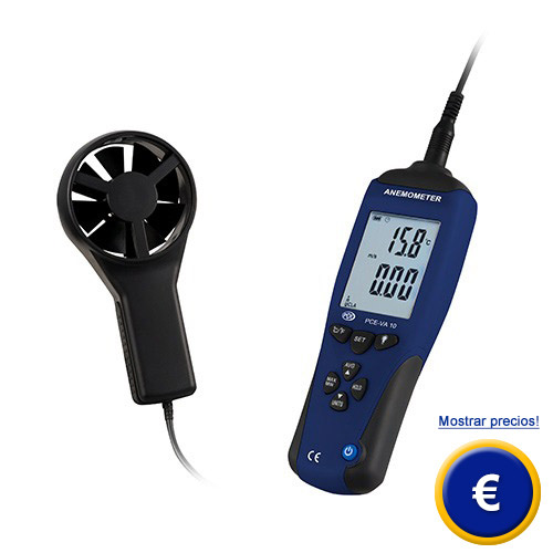 Más información acerca del anemometro con registro de datos PCE-VA 10