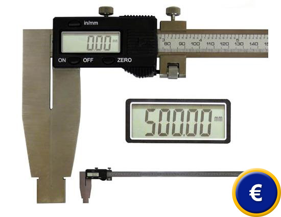 Calibre digital PCE-DCP 500 con un excelente deslizamiento del extremo desplazable