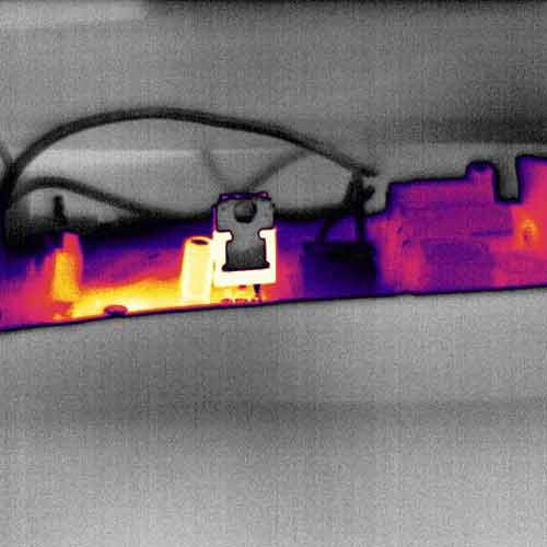 Visualización en Die hot red con la cámara térmica PCE-TC 34