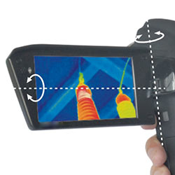 La pantalla girable de la camara termografica PCE-TC 9