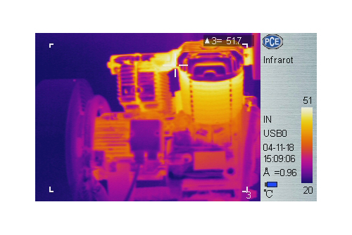 La imagen guardada de la cámara termográfica PCE-TC 9