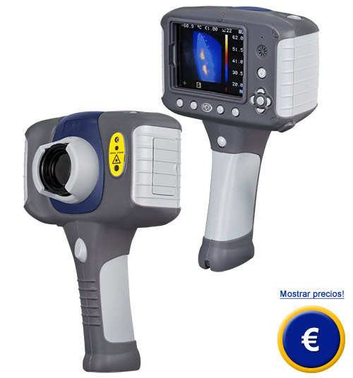 Imagen de la parte frontal y posterios de la camara termografica 
