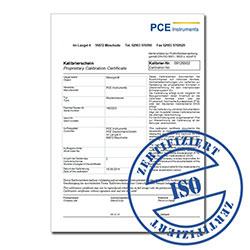 Certificado de calibracin ISO para el medidor de vibracin