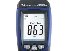 Pantalla del decibelimetro PCE-322A.