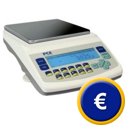 Dens�metro PCE-LS 3000 con plato de pesado cuadrangular.