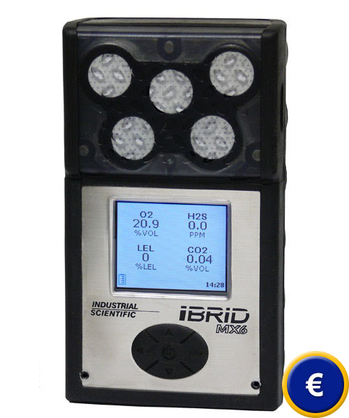 Detector de gas porttil MX6 iBRID para la medicin de mltiples gases