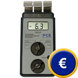 Detector de humedad de materiales de construccin PCE-WP21 para determinar la humedad del hormign.