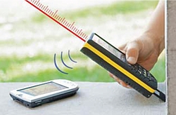 Con la tecnología Bluetooth integrada puede transmitir los valores del distanciómetro láser a un Pocket PC