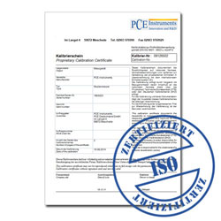 Certificado de calibracin para el estroboscopio PCE-LES 300