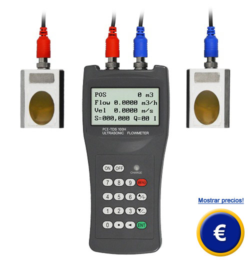 Medidor de caudal para líquidos por ultrsonido PCE-TDS 100H