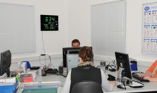 El medidor de CO2 PCE-AC 4000 es ideal para el uso en oficinas