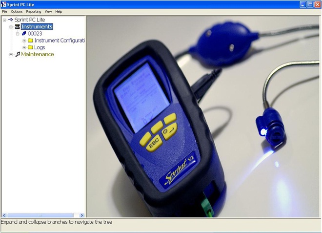 Imagen del software del medidor de combustión Sprint