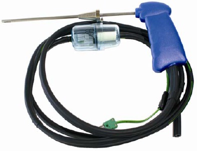 En esta imagen se puede ver la sonda de gases con filtro trampa de agua incluido en el envío del medidor de combustion Sprint V