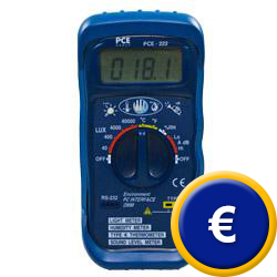 Medidor de humedad PCE-222 con 5 parmetros de aplicacin.