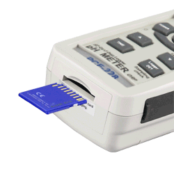 Animacin de como se pone la tarjeta de memoria SD en el medidor de agua de pH PCE-228