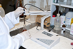 Aquí puede observar otra imagen utilizando el medidor de pH de sobremesa PCE-BPH 1 en un laboratorio de pruebas.
