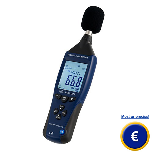 Más información acerca del medidor de sonido PCE-322A con software y memoria.