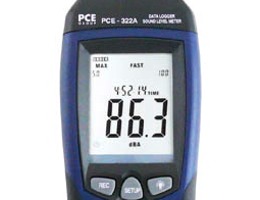 Pantalla del medidor de sonido PCE-322A.