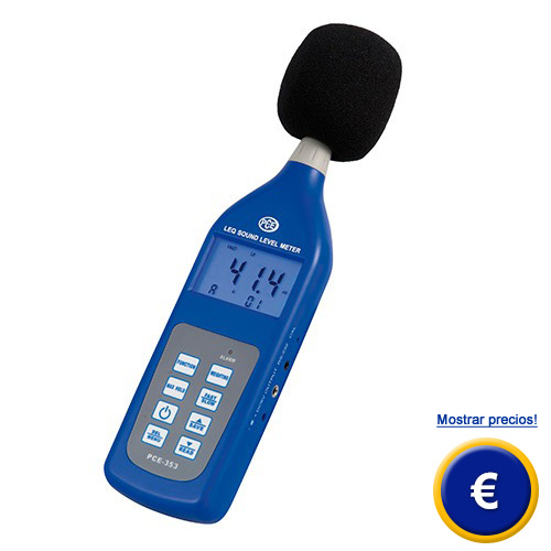 Medidor de sonido PCE-353 con memoria de datos y función LEQ.