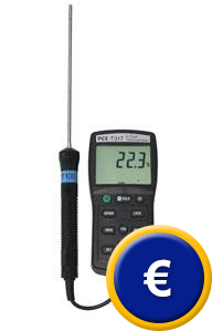 Medidor de temperatura de contacto PCE-T317 con gran pantalla.