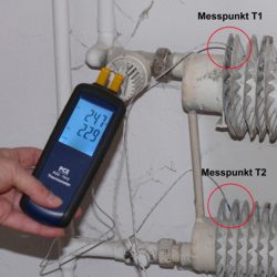 Aqu� ve el medidor de temperatura siendo usado para ver una diferencia de temperatura.