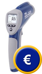 Medidor de temperatura sin contacto PCE-888 con rayo lser rojo.