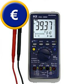Polímetro digital PCE-DM 32 (DMM) con interfaz RS-232 y software.