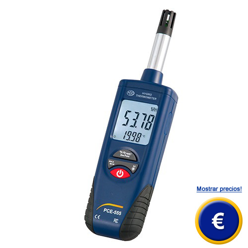 Más informción sobre el psicrómetro PCE-555 en formato de bolsillo para mediciones in situ.