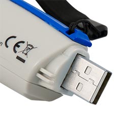 Gracias a la interfaz USB los datos almacenados en el registrador de datos de temperatura se pueden valorar en un PC.