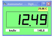 La software del caudalimetro de aire muestra los valores en digtos.