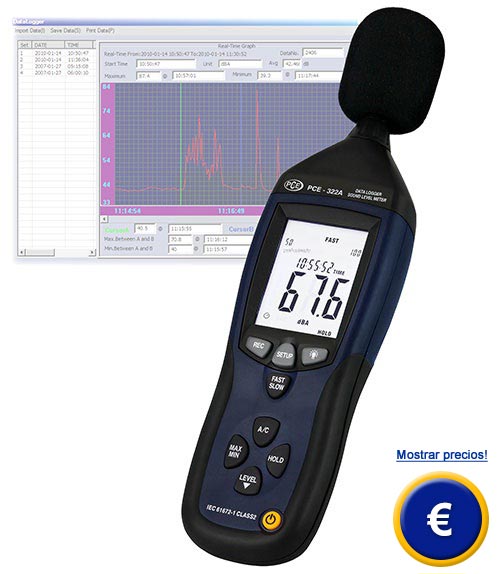 Son�metro PCE-322 A con memoria y software.