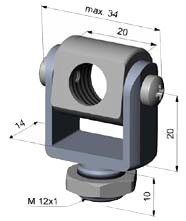 Esbozo del ngulo de montaje ajustable para el termmetro digital PCE-IR10.
