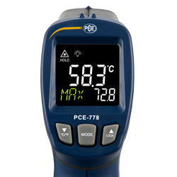 Pantalla del termmetro infrarrojo PCE-778