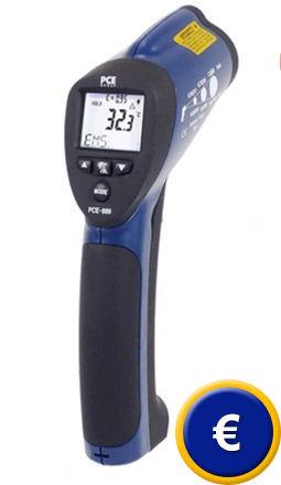 Term�metro infrarrojo PCE-889  posee un alto rango de medici�n hasta + 1000 �C.