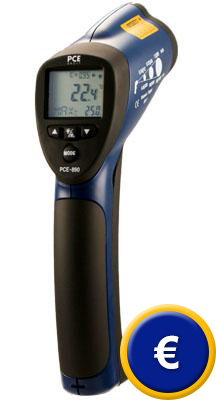 Term�metro infrarrojo PCE-890 para medir temperaturas hasta 1600 �C