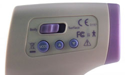 Botonera del termometro infrarrojo para bebes PCE-FIT 10